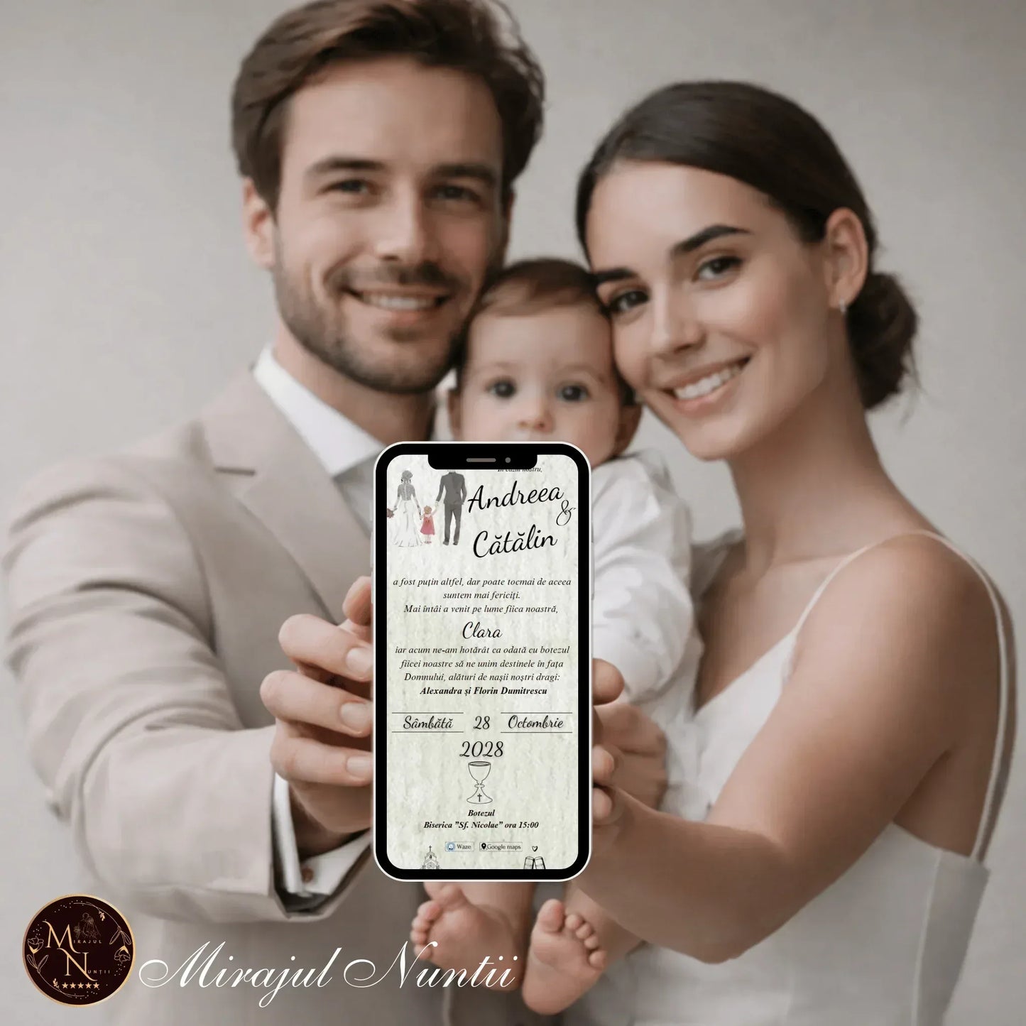 Invitatie On-Line Nuntă și Botez cod CB.22 - MirajulNuntii.ro