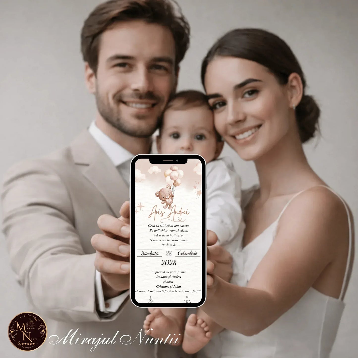 Invitatie On-Line Botez cod CB.8 - MirajulNuntii.ro