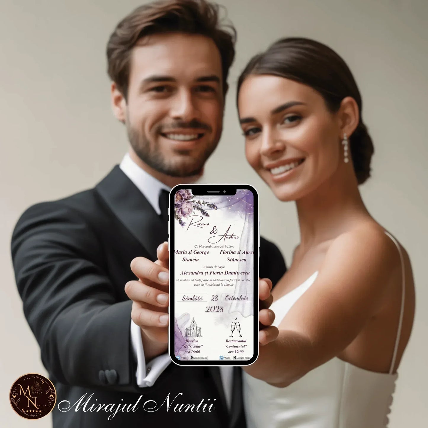 Invitatie On-Line Nunta cod CV.27 - MirajulNuntii.ro