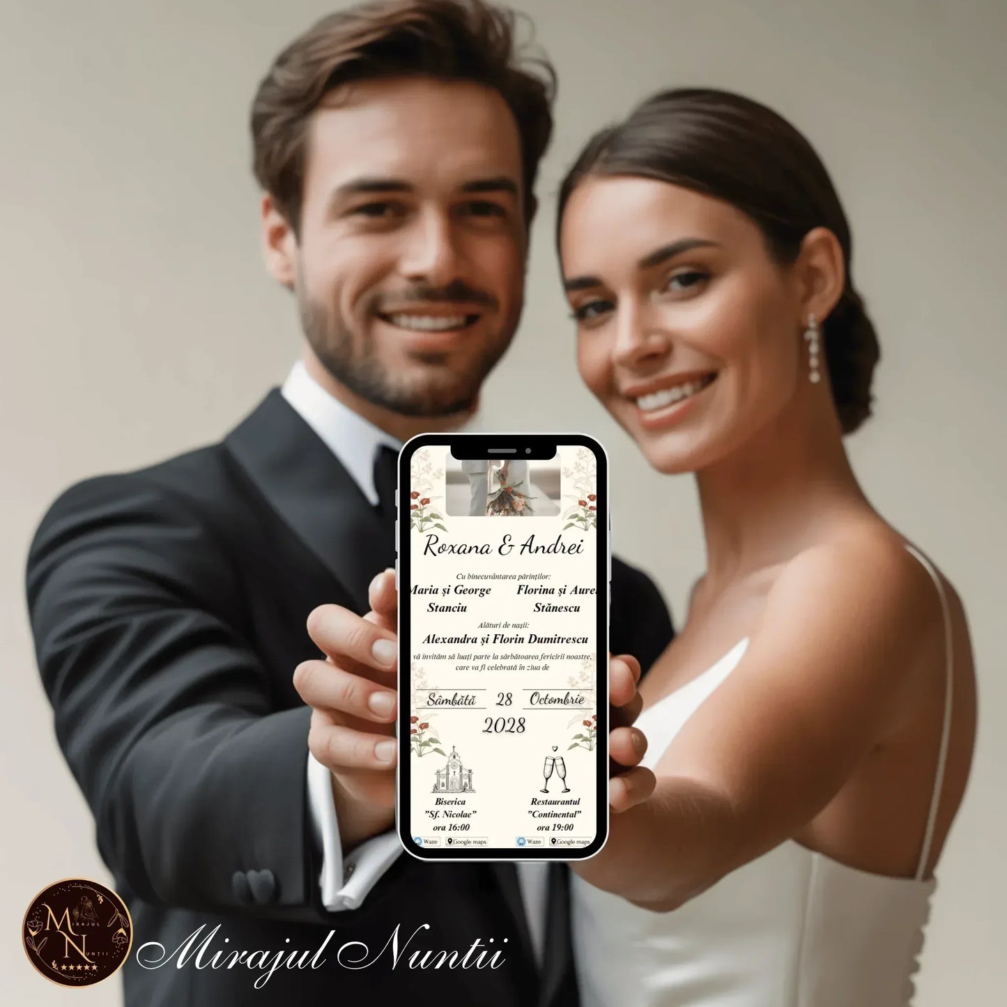 Invitatie On-Line Nunta cod CV.3 - MirajulNuntii.ro