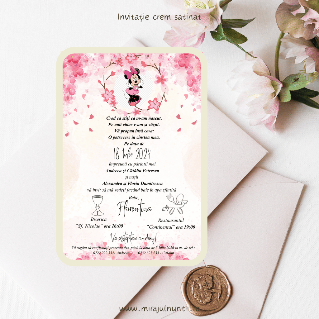 Invitatie de botez cod Magnific B.2 - MirajulNuntii.ro