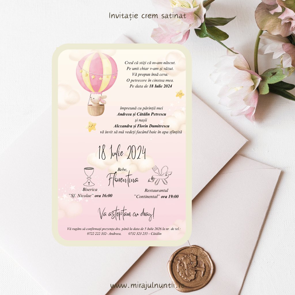 Invitatie de botez cod Magnific B.4 - MirajulNuntii.ro