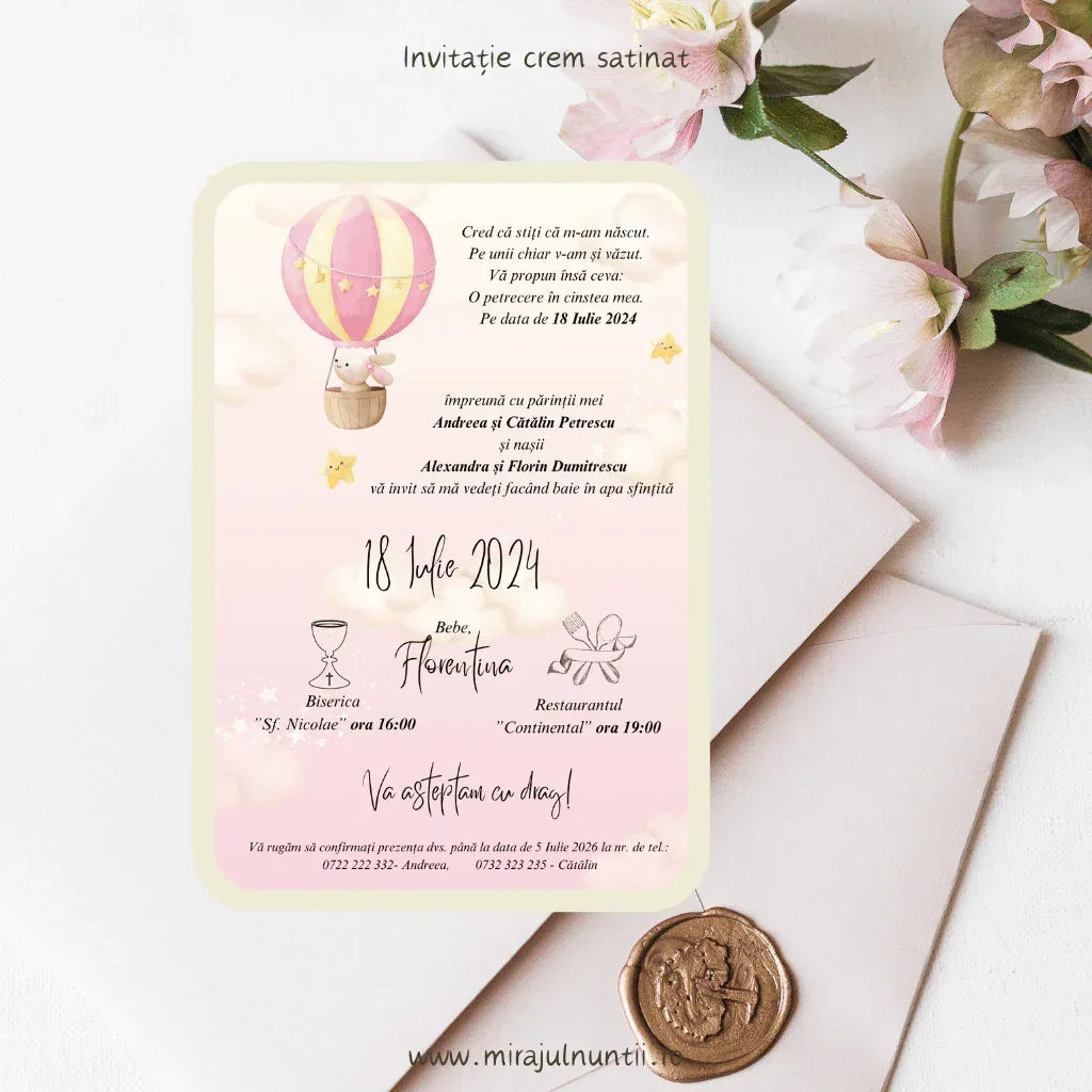 Invitație de botez cod Magnific B.4-20004 - MirajulNuntii.ro