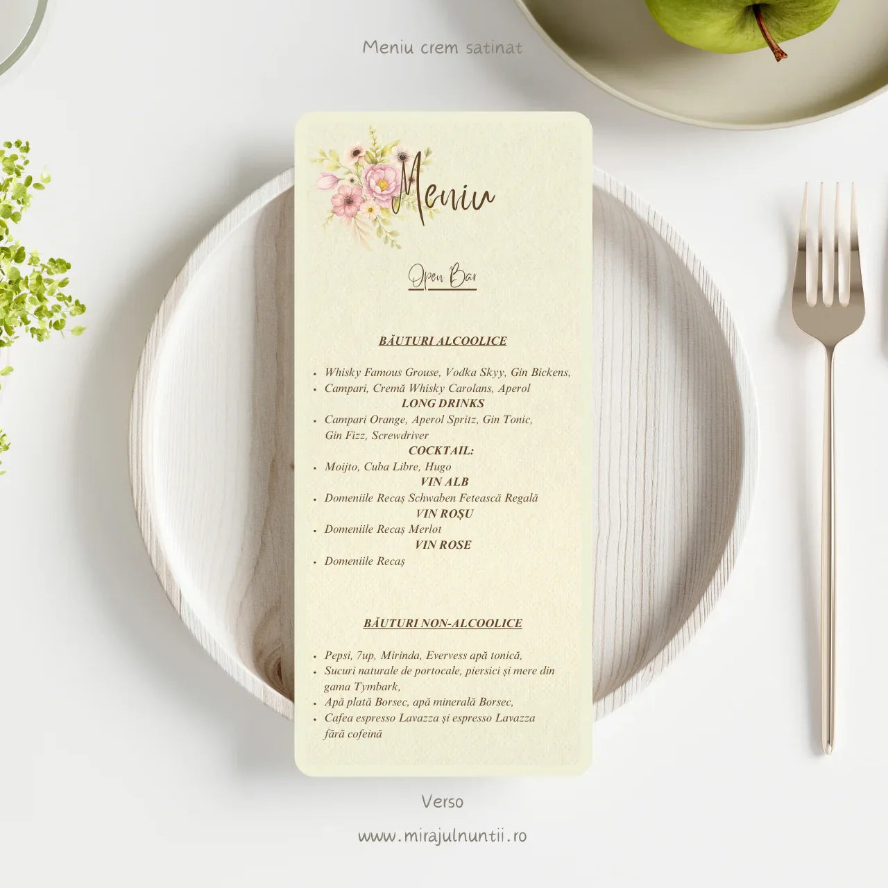 Meniu individual cod Magnific 7721 - MirajulNuntii.ro