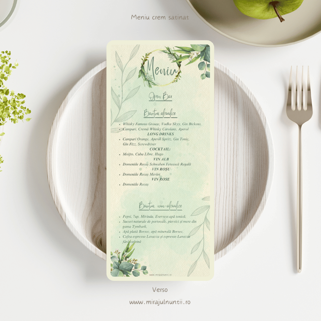 Meniu individual cod Magnific C.25 - MirajulNuntii.ro