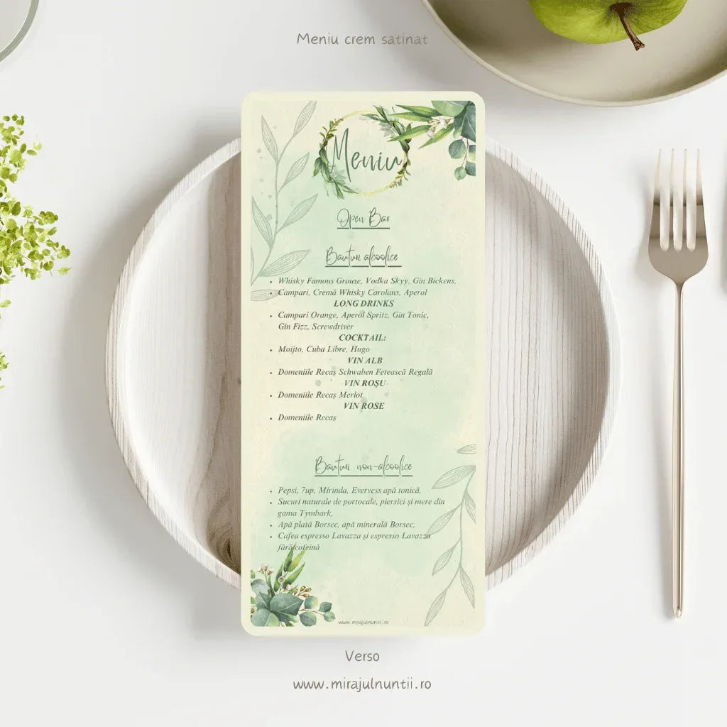 Meniu individual cod Magnific C.25 - MirajulNuntii.ro