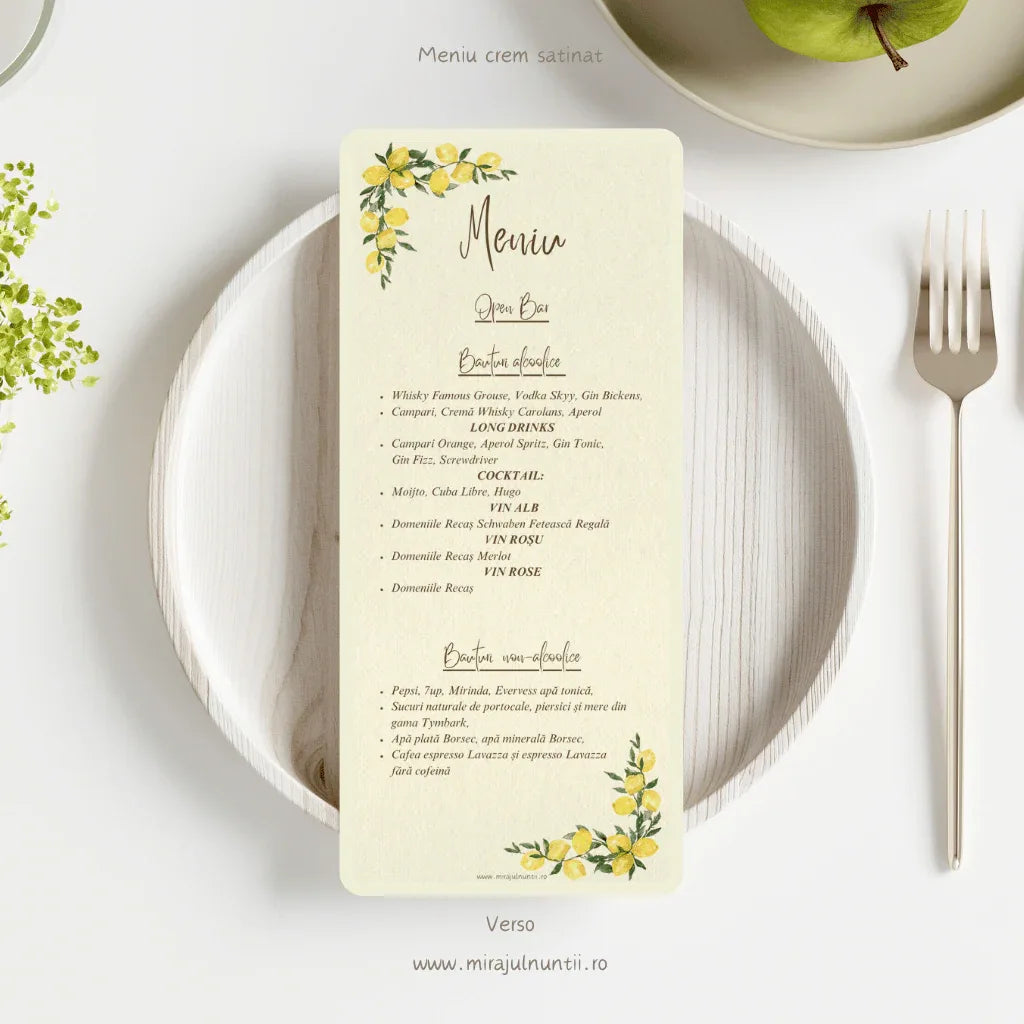 Meniu individual cod Magnific C. 1003 - MirajulNuntii.ro