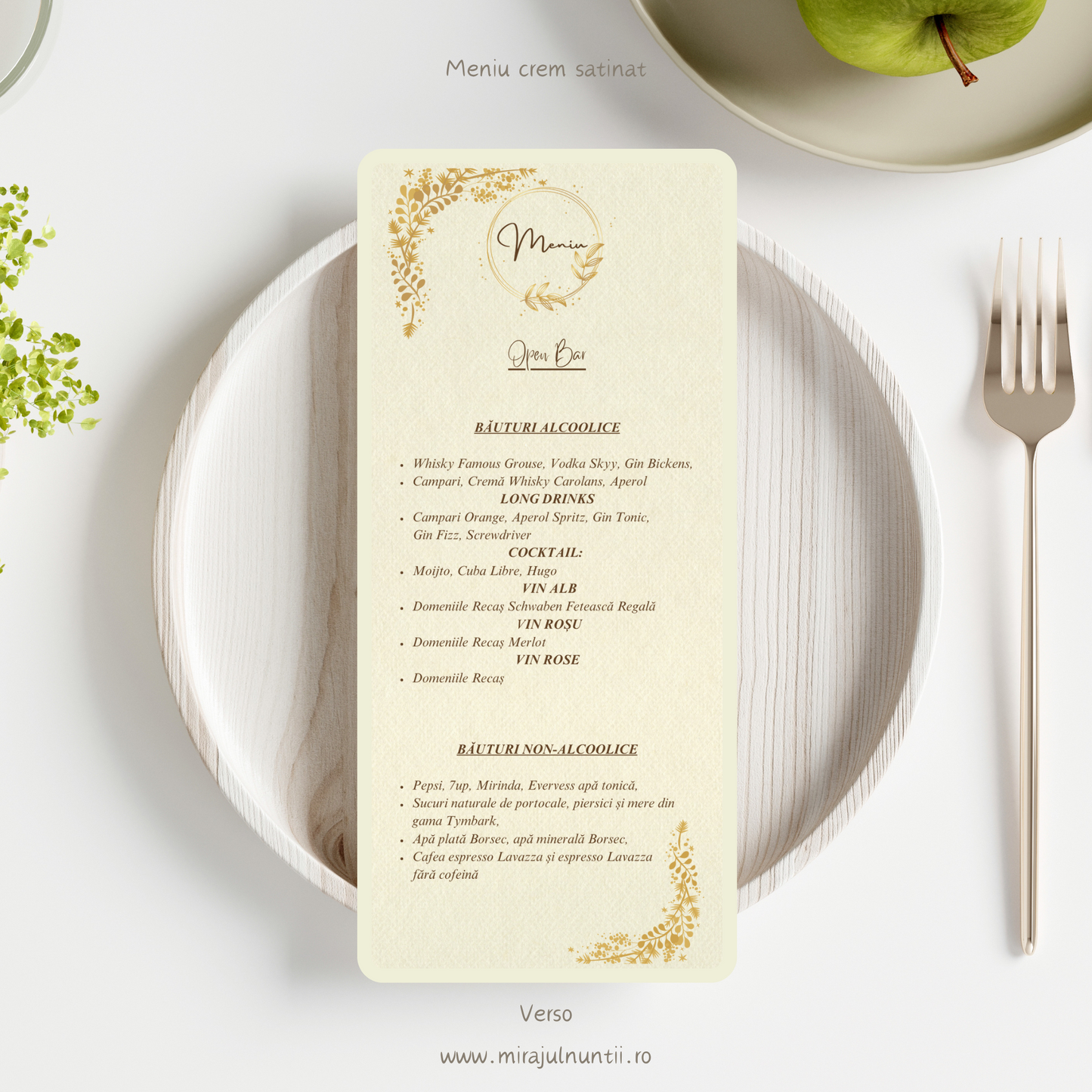 Meniu individual cod Magnific C. 13 - MirajulNuntii.ro