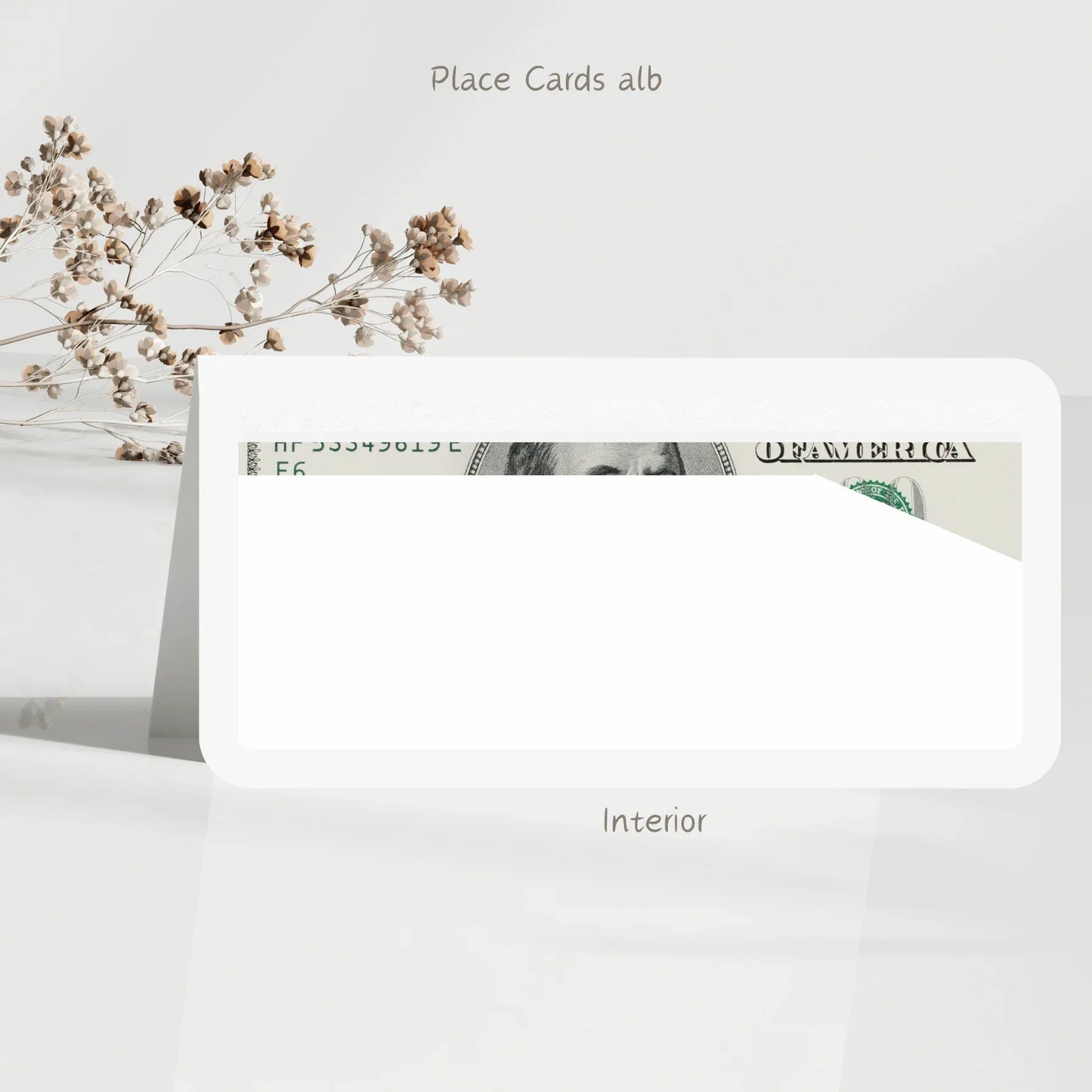 Plic de Bani Nuntă „Greenery Serenity” Set 50 buc. – Cod: PB.01 - MirajulNuntii.ro