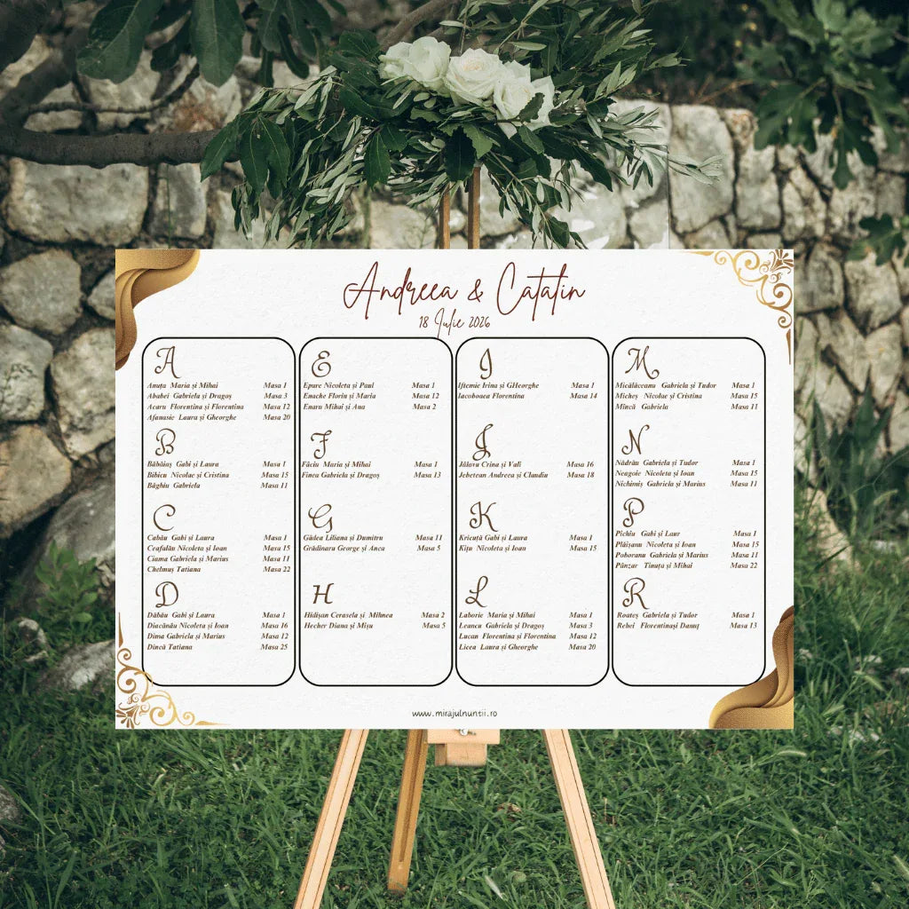 Listă invitați - Opis, cod Magnific C.14 - MirajulNuntii.ro