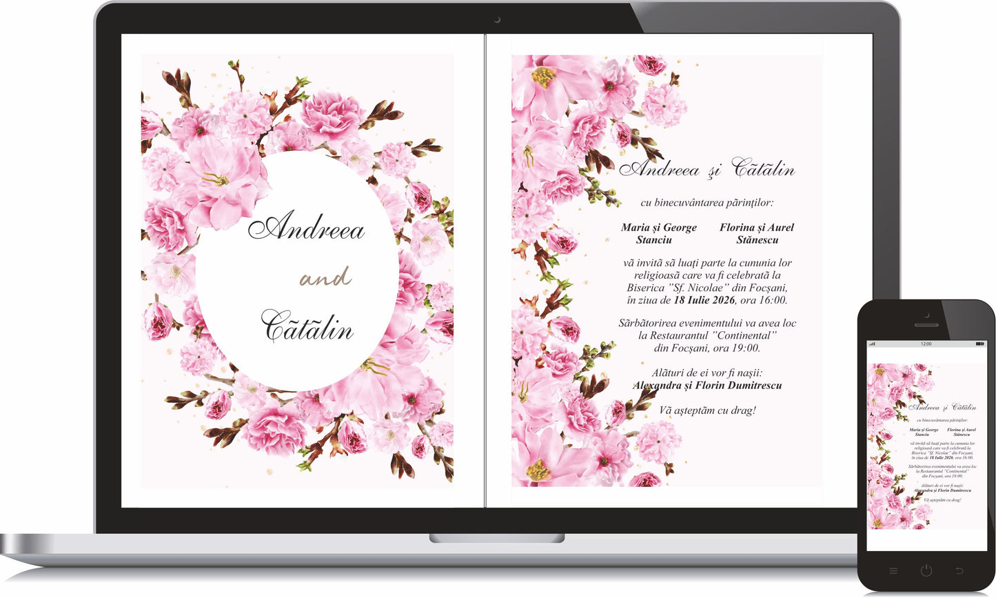 Invitatie NUNTA Digitala - cod 5012 - MirajulNuntii.ro