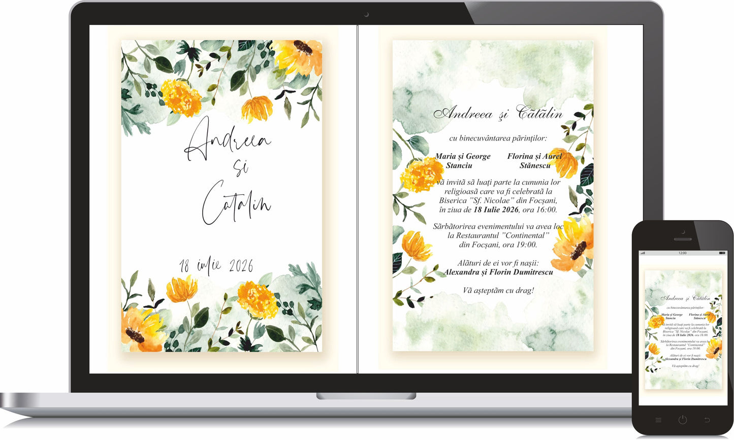 Invitatie NUNTA Digitala - cod 5019 - MirajulNuntii.ro