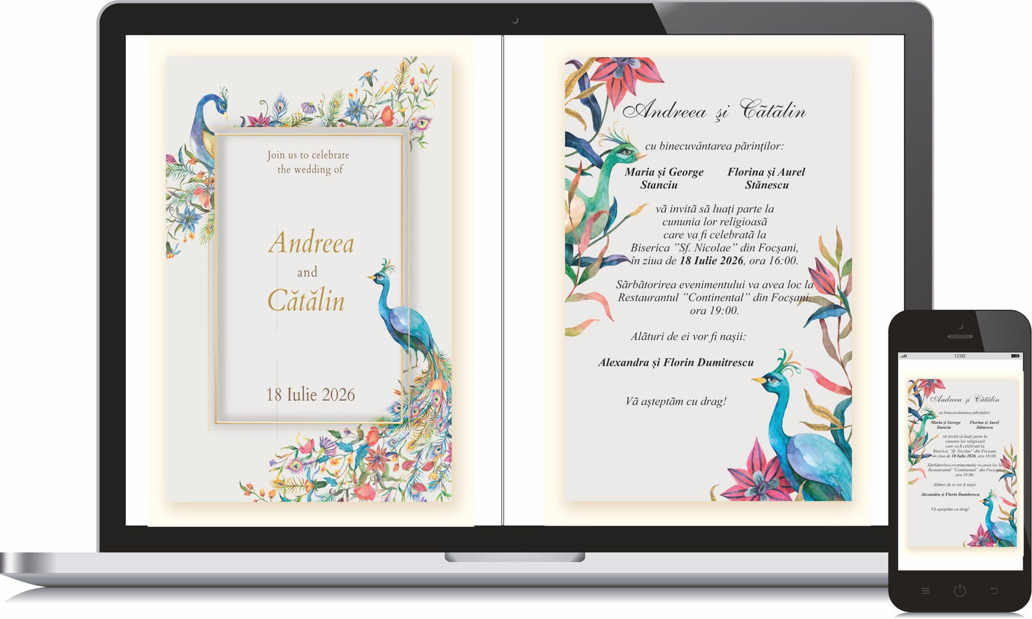 Invitatie NUNTA Digitala - cod 5021 - MirajulNuntii.ro