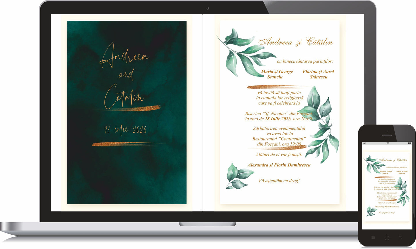 Invitatie NUNTA Digitala - cod 5022 - MirajulNuntii.ro