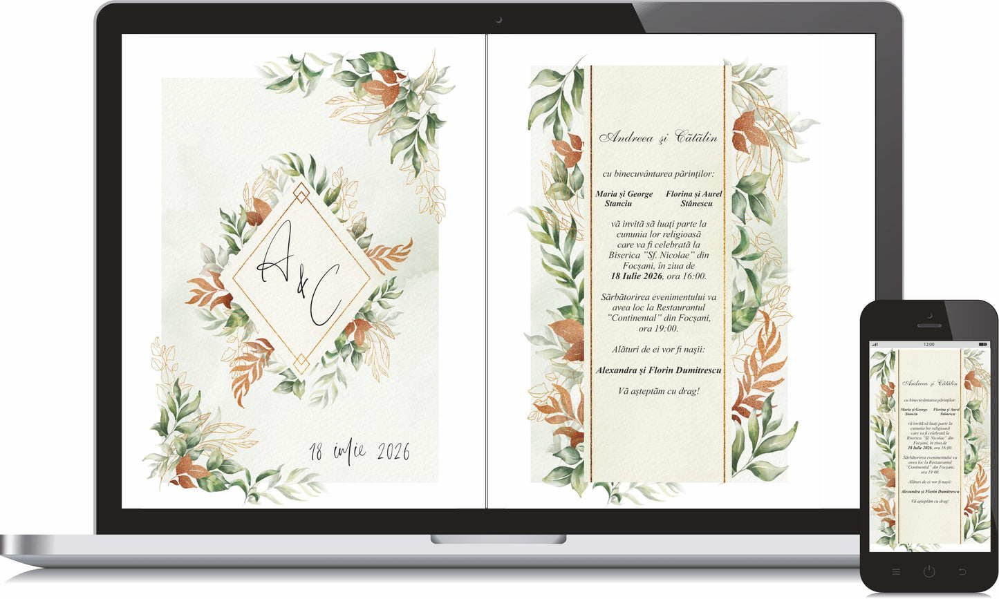 Invitatie NUNTA Digitala - cod 5024 - MirajulNuntii.ro