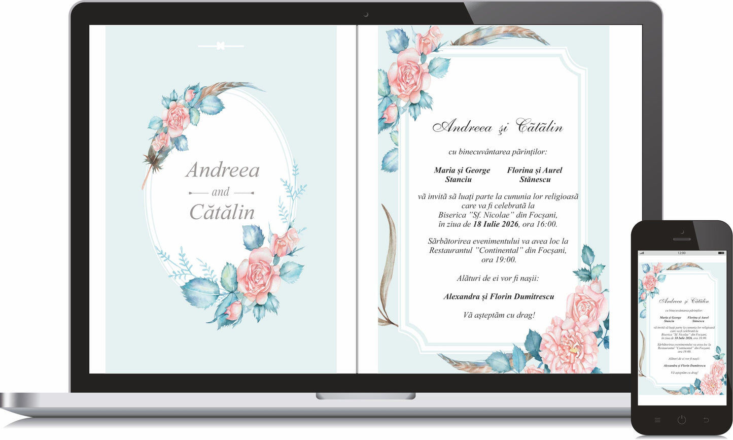 Invitatie NUNTA Digitala - cod 5029 - MirajulNuntii.ro