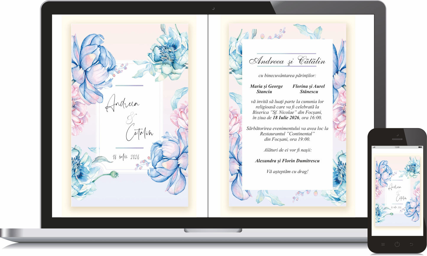 Invitatie NUNTA Digitala - cod 5031 - MirajulNuntii.ro
