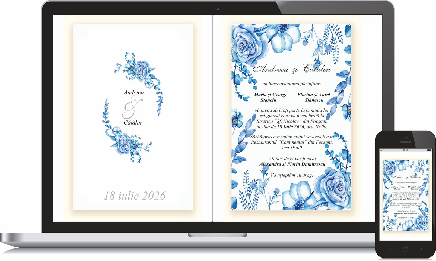 Invitatie NUNTA Digitala - cod 5032 - MirajulNuntii.ro