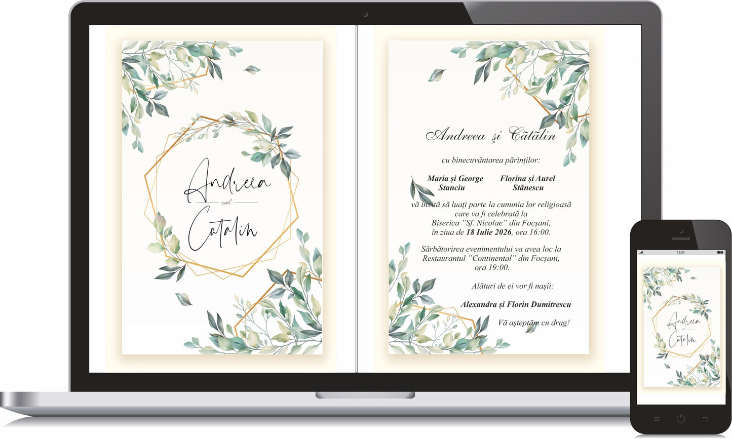 Invitatie NUNTA Digitala - cod 5033 - MirajulNuntii.ro
