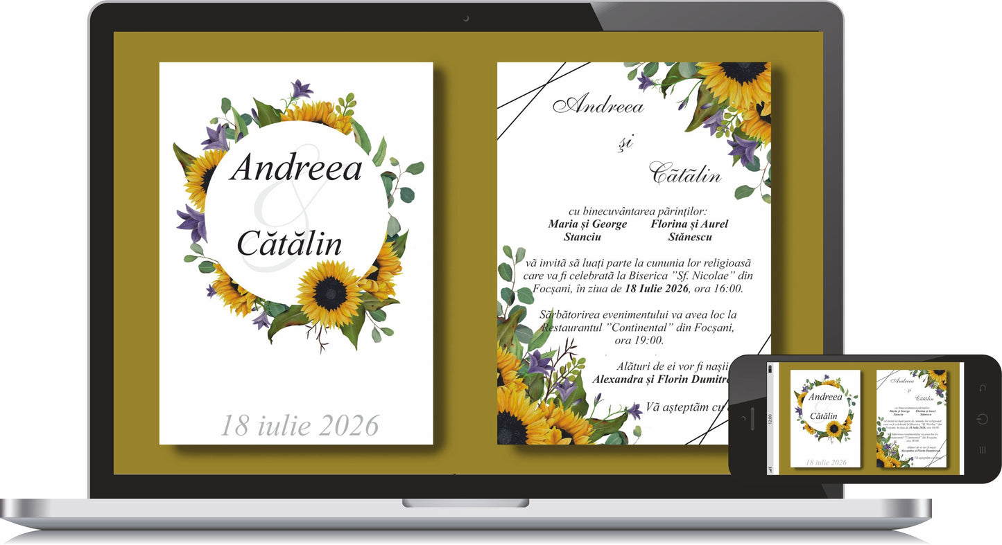 Invitatie NUNTA Digitala - cod 5041 - MirajulNuntii.ro