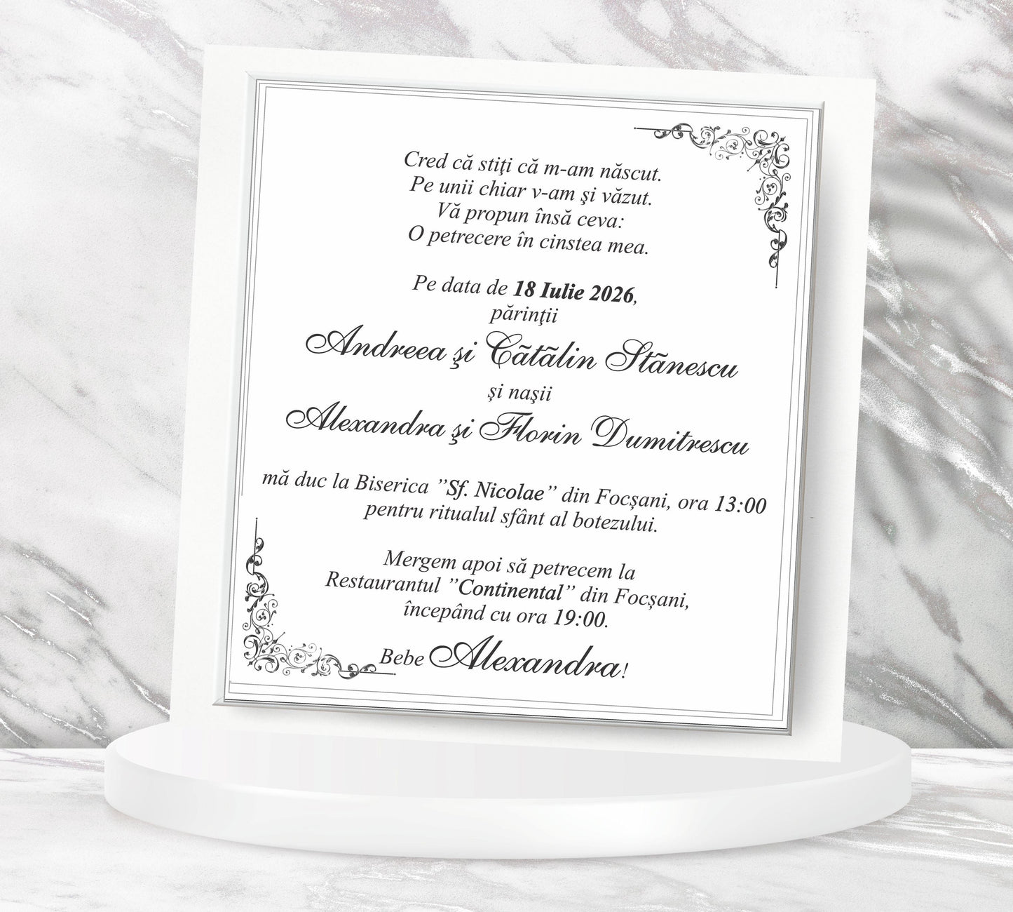 Invitatii botez cod Miraj - 7110 - MirajulNuntii.ro
