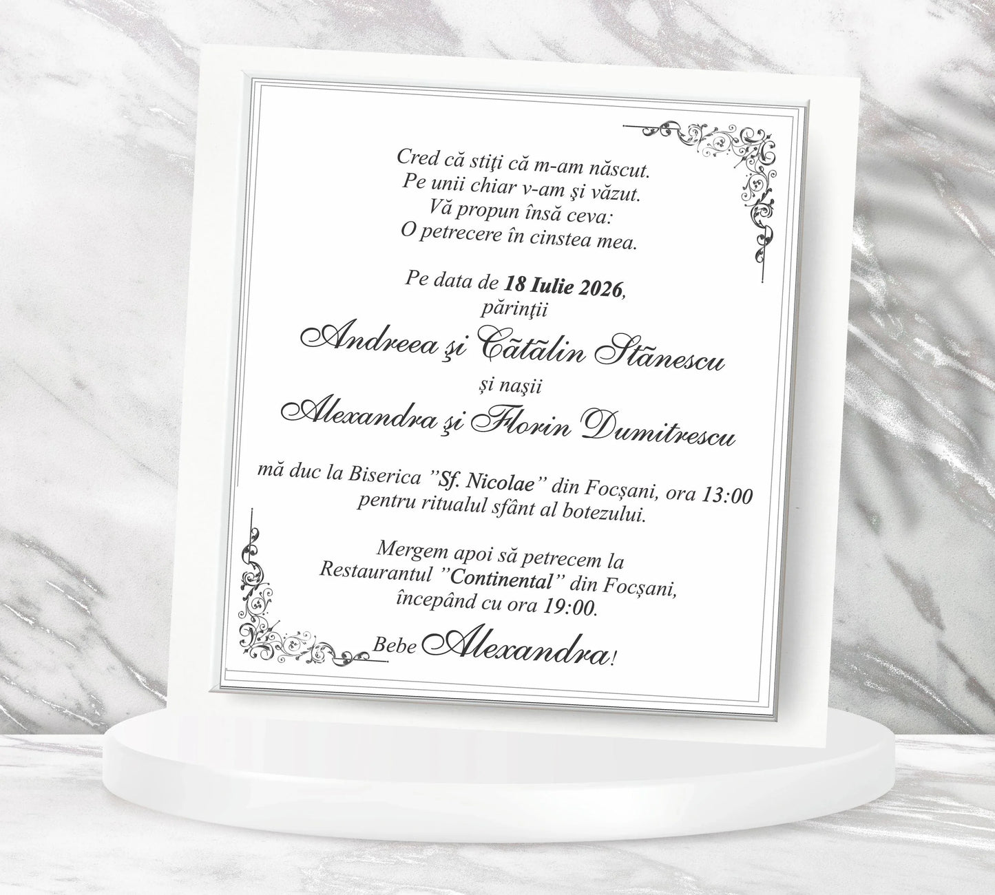 Invitatii botez cod Miraj - 7110 - MirajulNuntii.ro