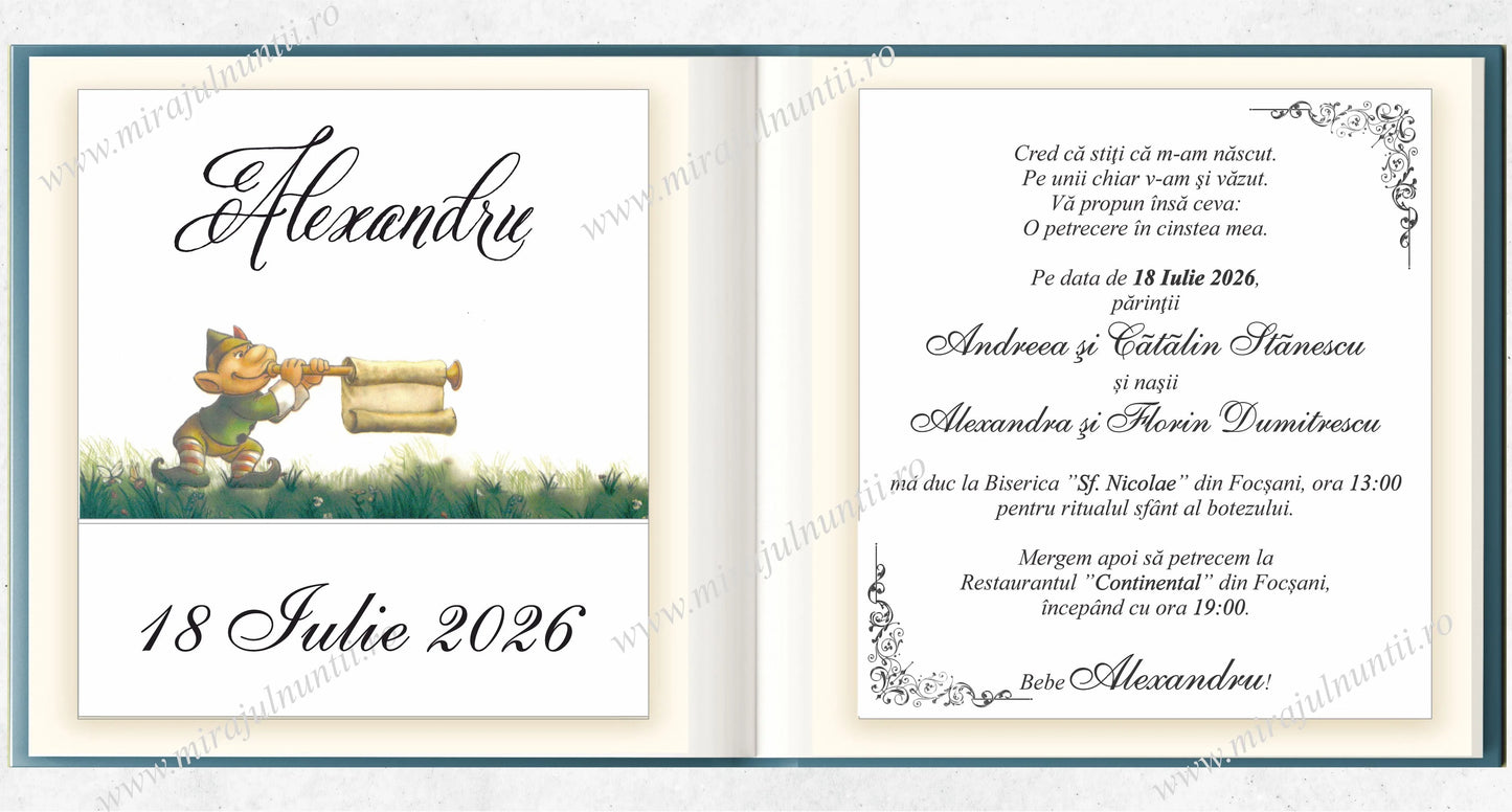 Invitatie BOTEZ Digitala - cod 7110 - MirajulNuntii.ro