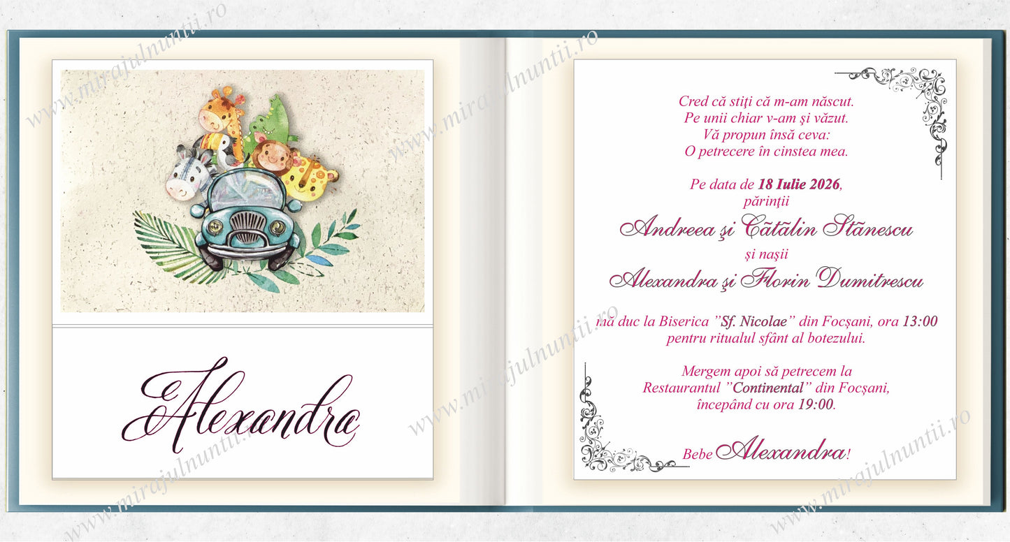 Invitatie BOTEZ Digitala - cod 7600 - MirajulNuntii.ro