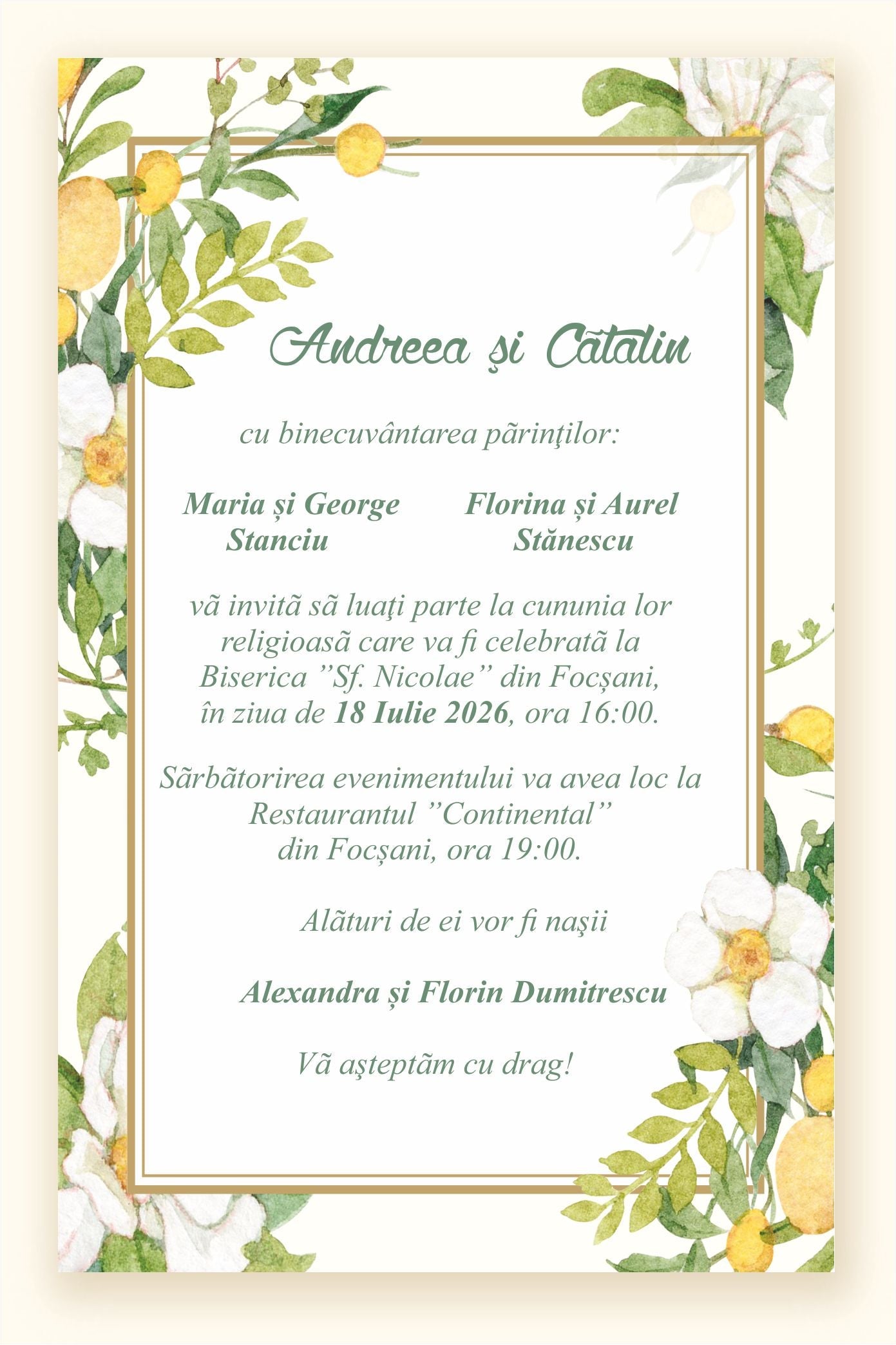 Invitatie NUNTA Digitala - cod 5030 - MirajulNuntii.ro