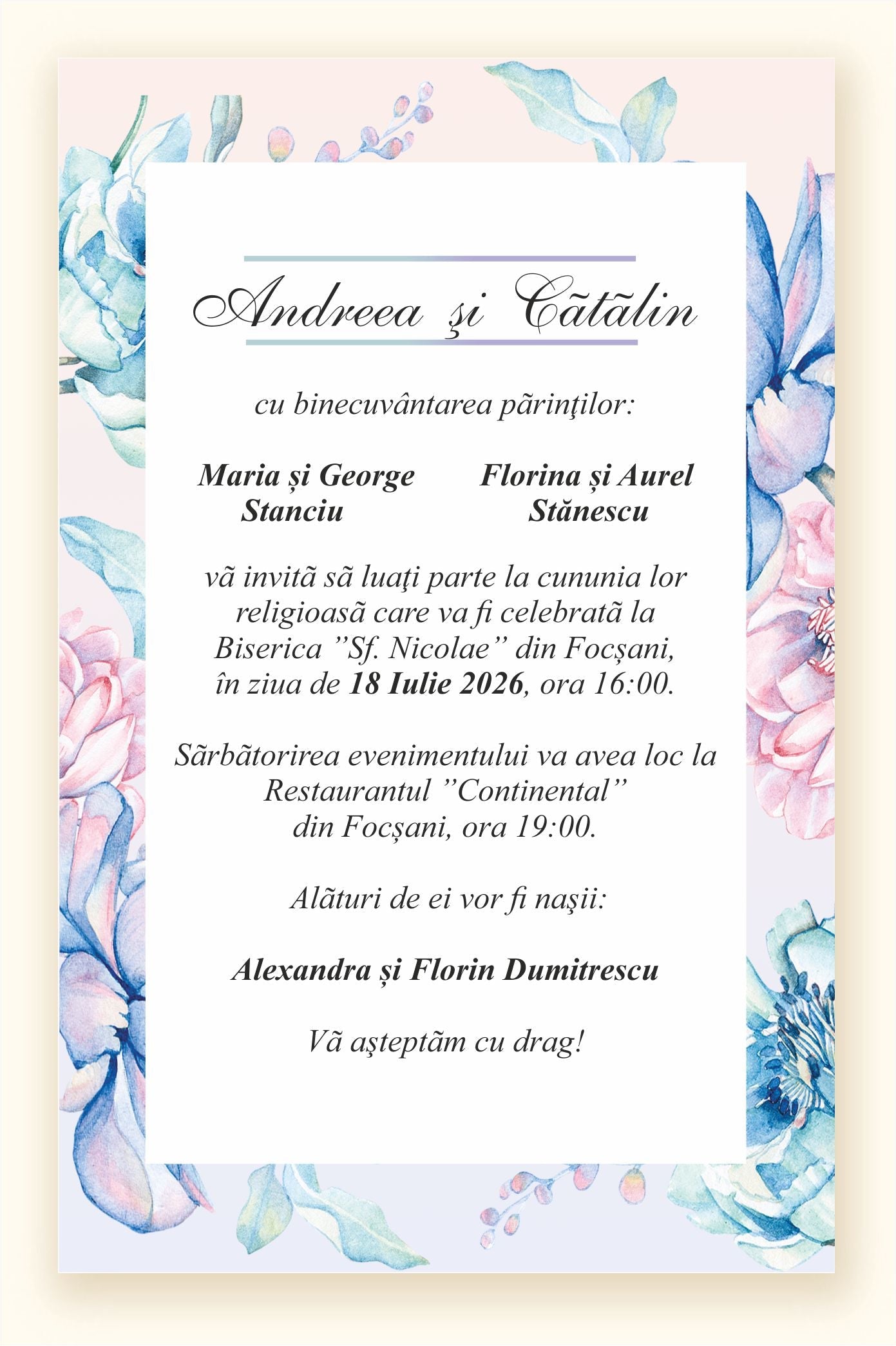 Invitatie NUNTA Digitala - cod 5031 - MirajulNuntii.ro