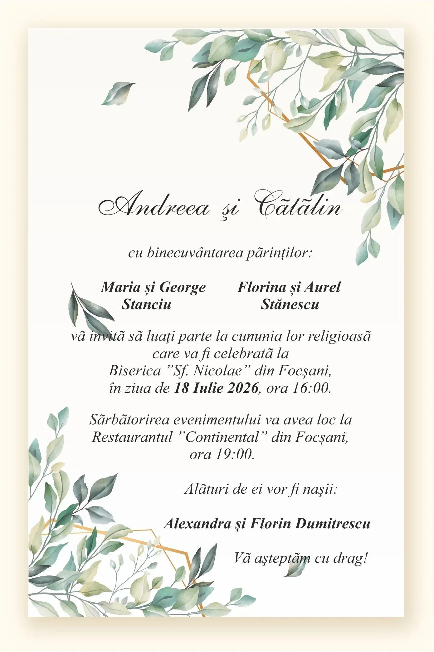 Invitatie NUNTA Digitala - cod 5033 - MirajulNuntii.ro