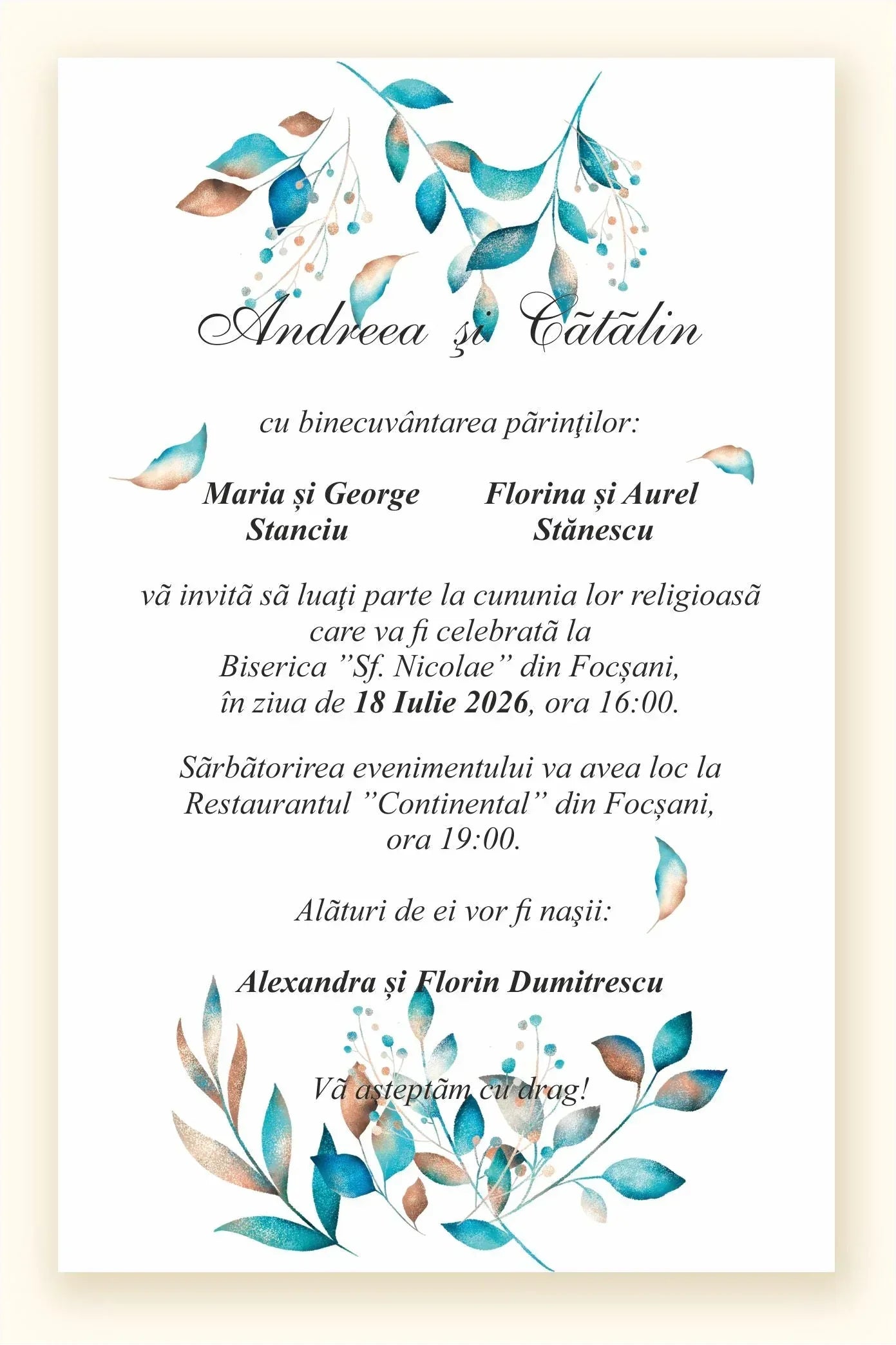 Invitatie NUNTA Digitala - cod 5035 - MirajulNuntii.ro