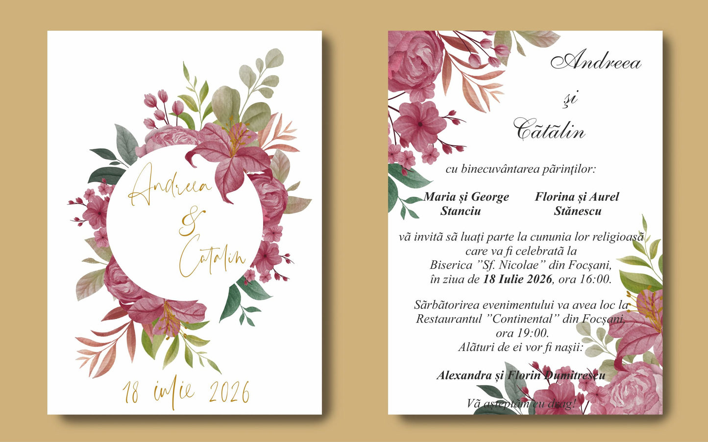Invitatie NUNTA Digitala - cod 5040 - MirajulNuntii.ro
