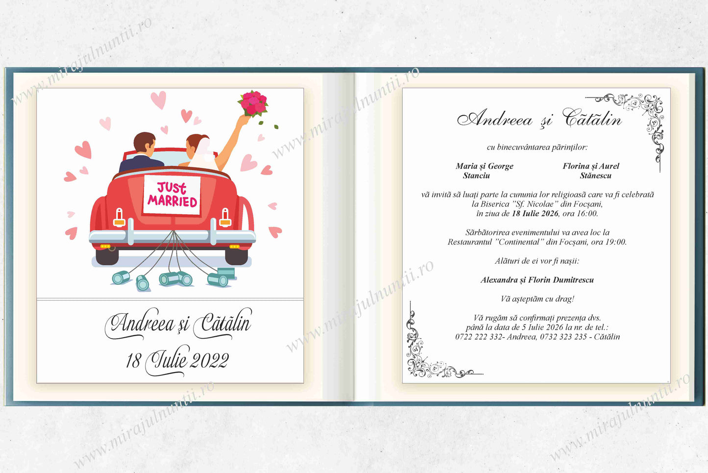 Invitatie NUNTA Digitala - cod 5045 - MirajulNuntii.ro