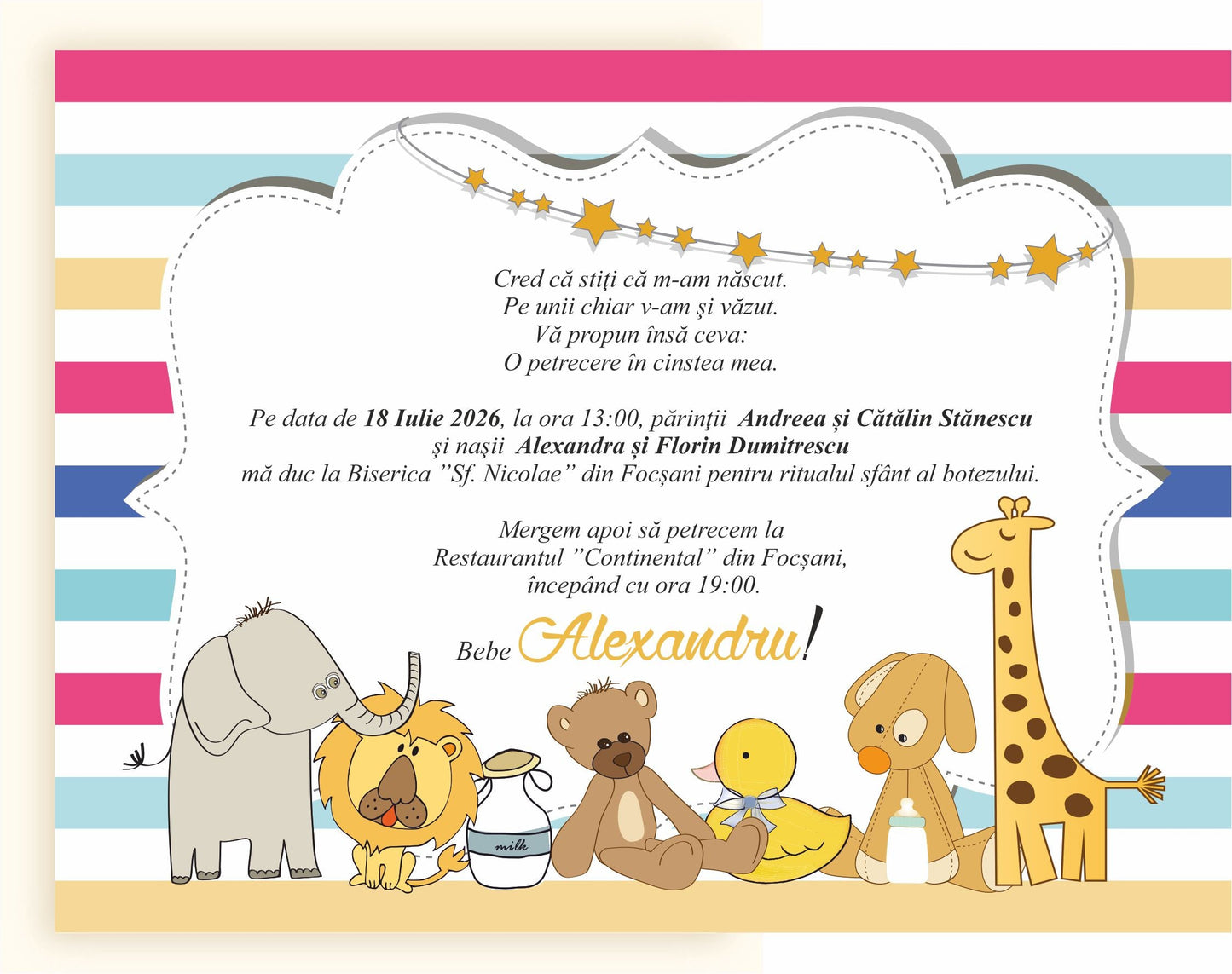 Invitatie BOTEZ Digitala - cod 6005 - MirajulNuntii.ro