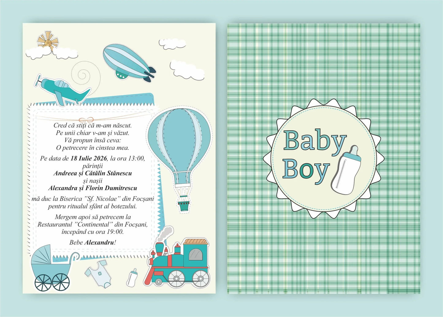 Invitatie BOTEZ Digitala - cod 6009 - MirajulNuntii.ro