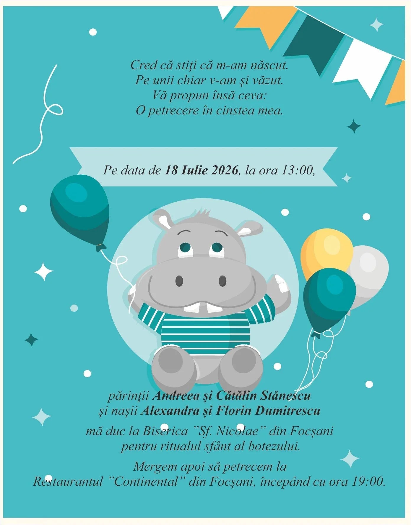 Invitatie BOTEZ Digitala - cod 6014 - MirajulNuntii.ro