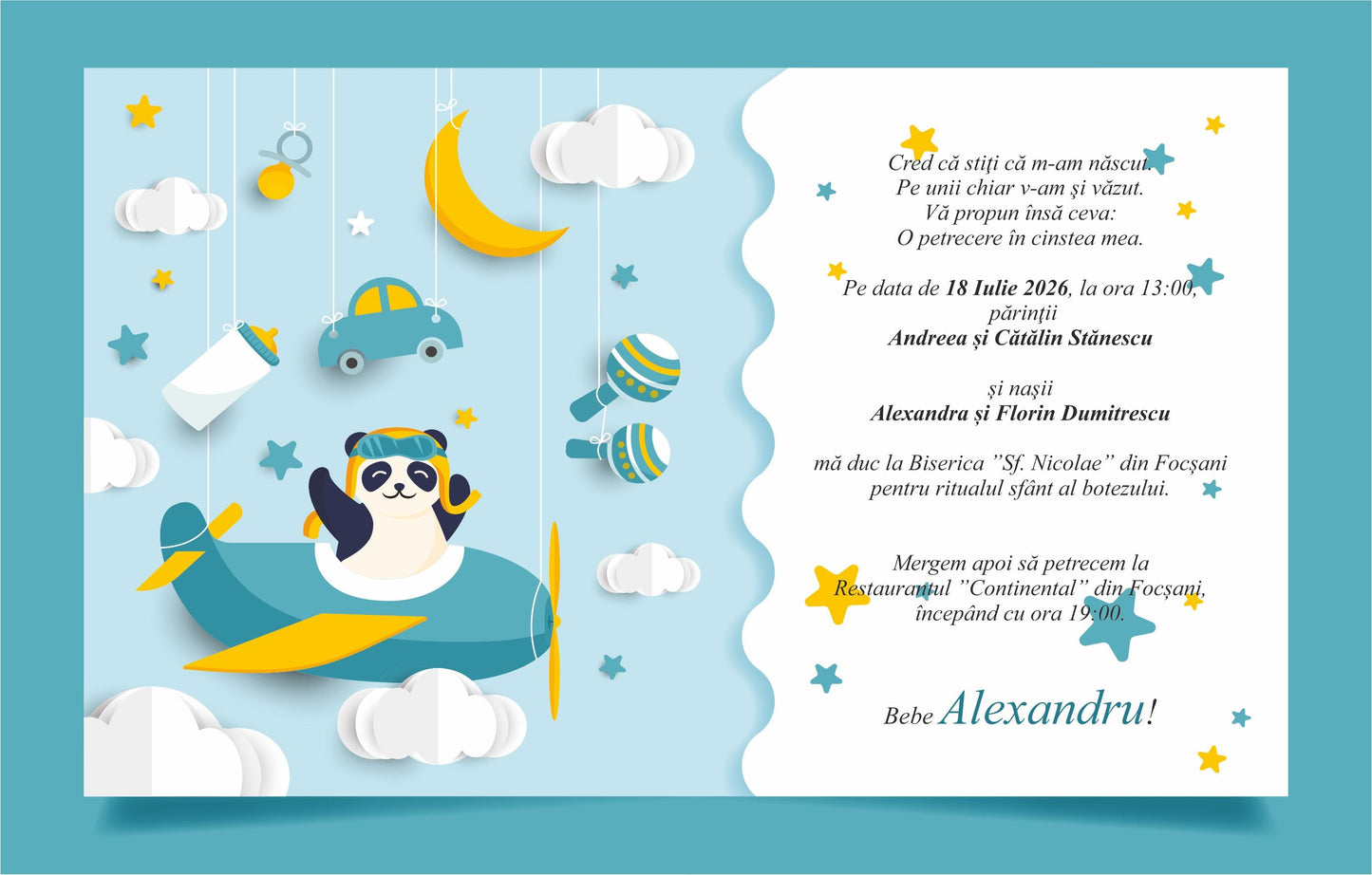 Invitatie BOTEZ Digitala - cod 6015 - MirajulNuntii.ro