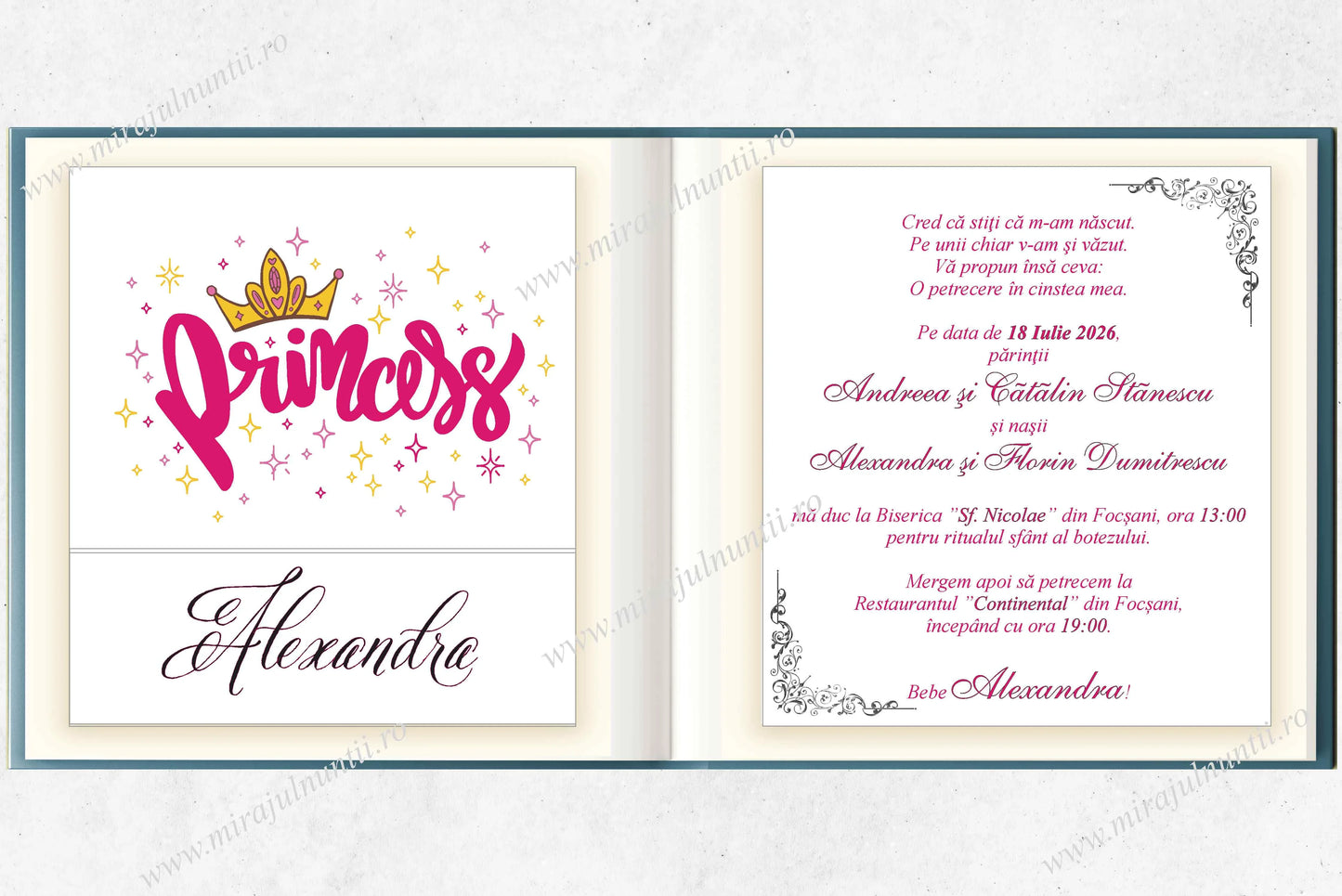 Invitatie BOTEZ Digitala - cod 6017 - MirajulNuntii.ro