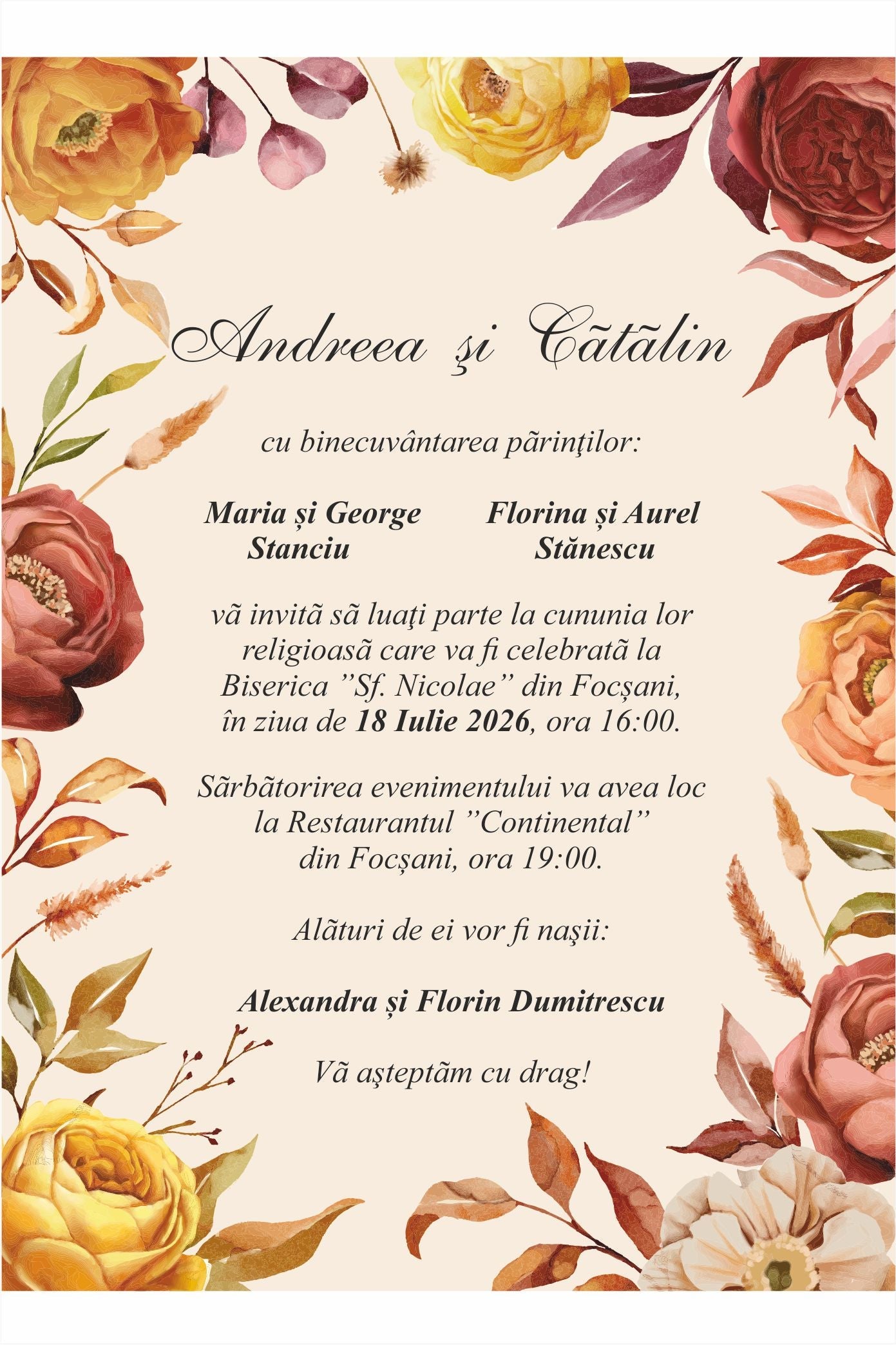 Invitatie NUNTA Digitala - cod 5005 - MirajulNuntii.ro