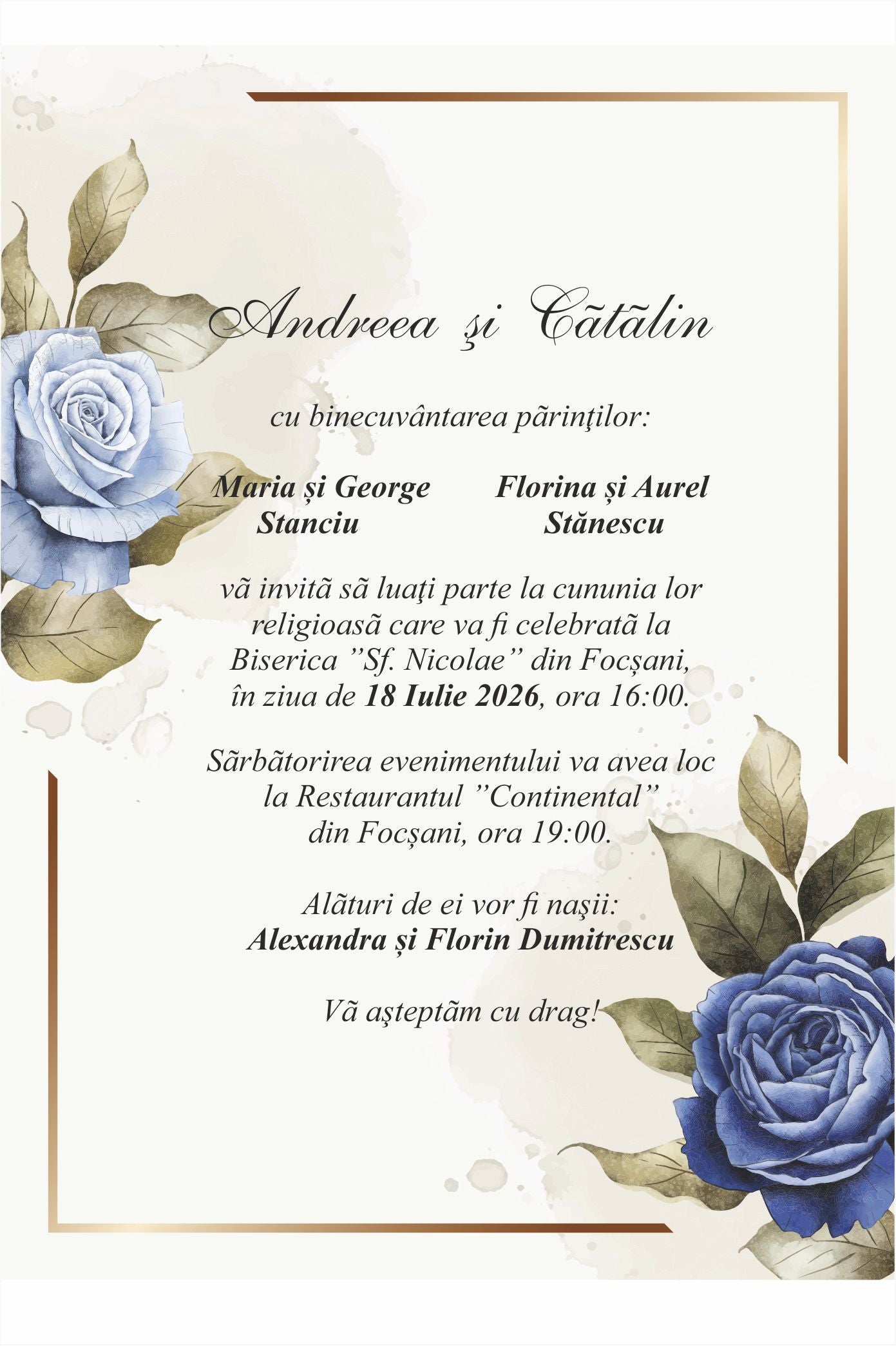Invitatie NUNTA Digitala - cod 5008 - MirajulNuntii.ro