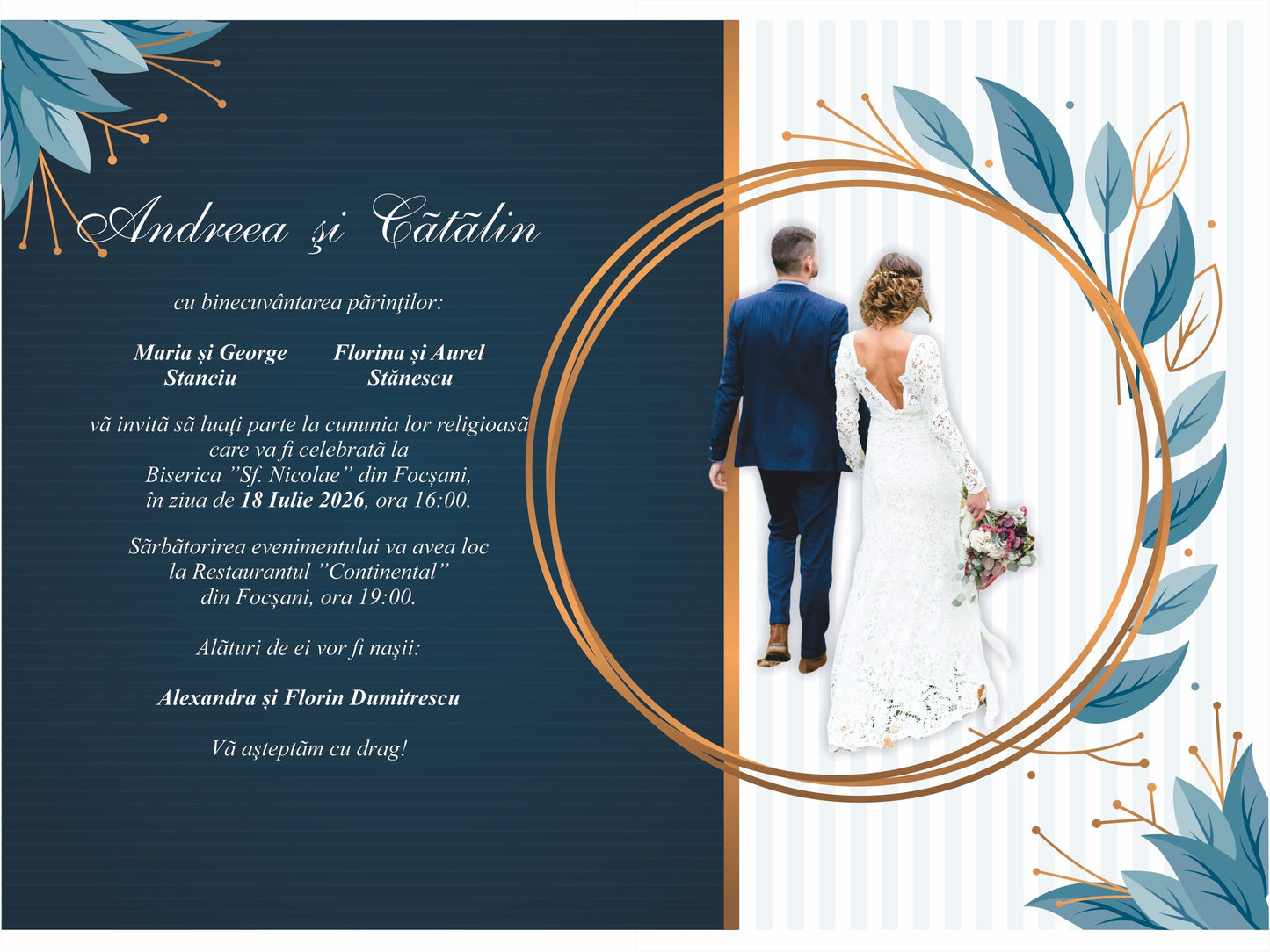 Invitatie NUNTA Digitala - cod 5013 - MirajulNuntii.ro
