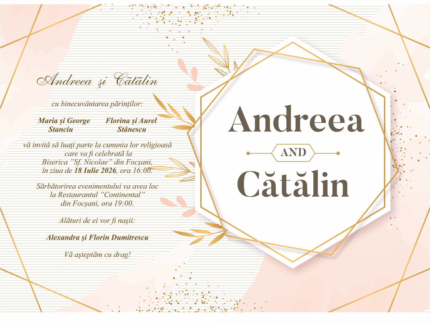 Invitatie NUNTA Digitala - cod 5015 - MirajulNuntii.ro