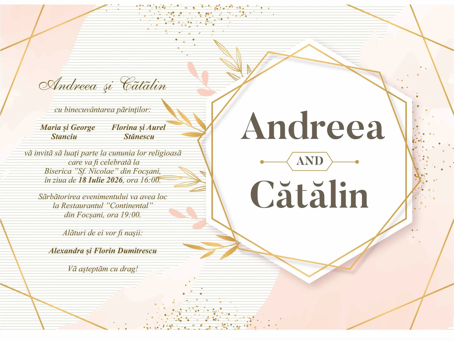 Invitatie NUNTA Digitala - cod 5015 - MirajulNuntii.ro