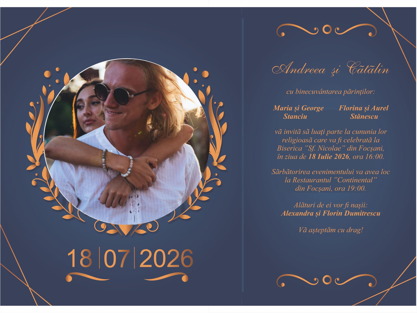 Invitatie NUNTA Digitala - cod 5016 - MirajulNuntii.ro