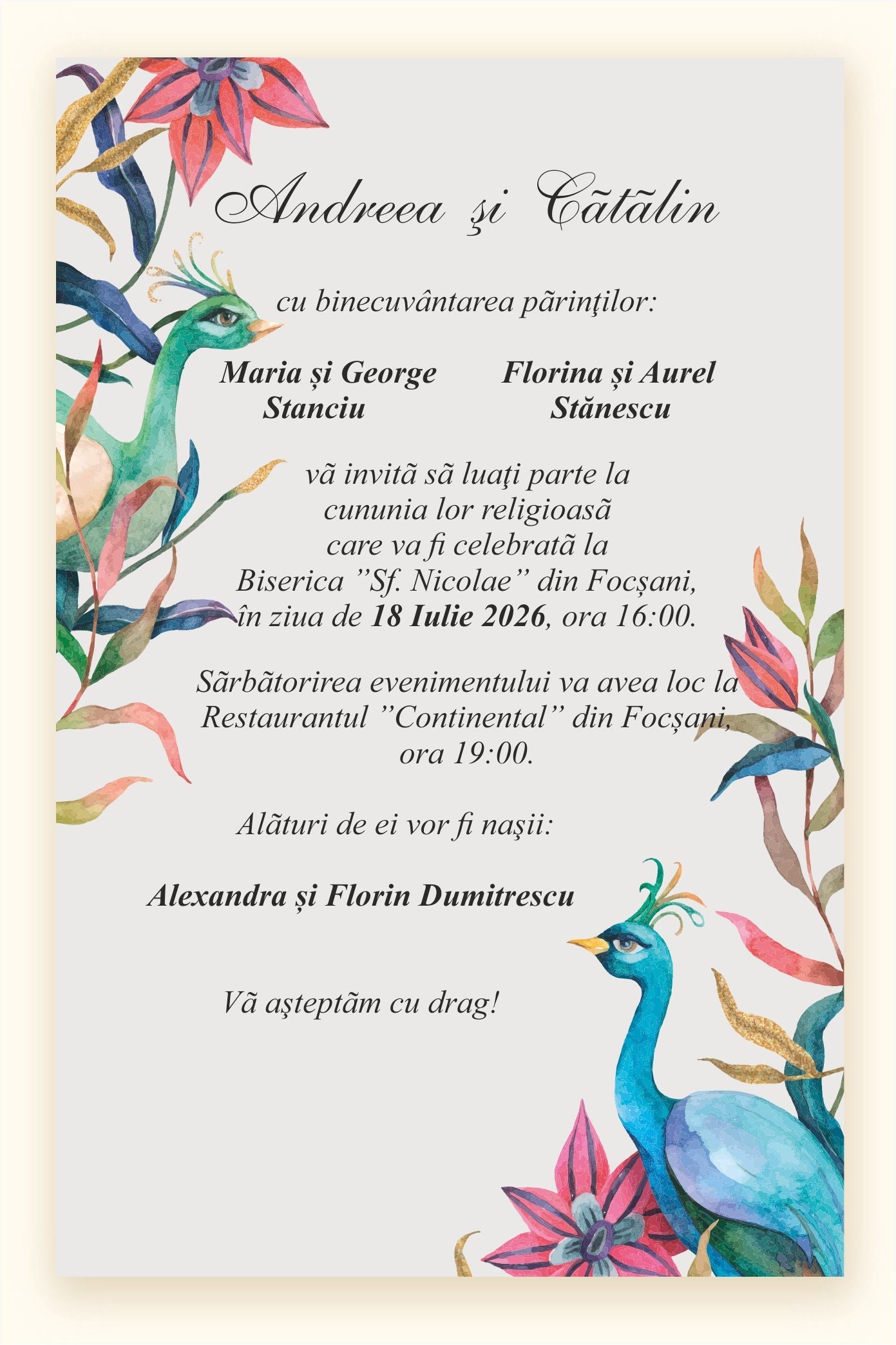 Invitatie NUNTA Digitala - cod 5021 - MirajulNuntii.ro