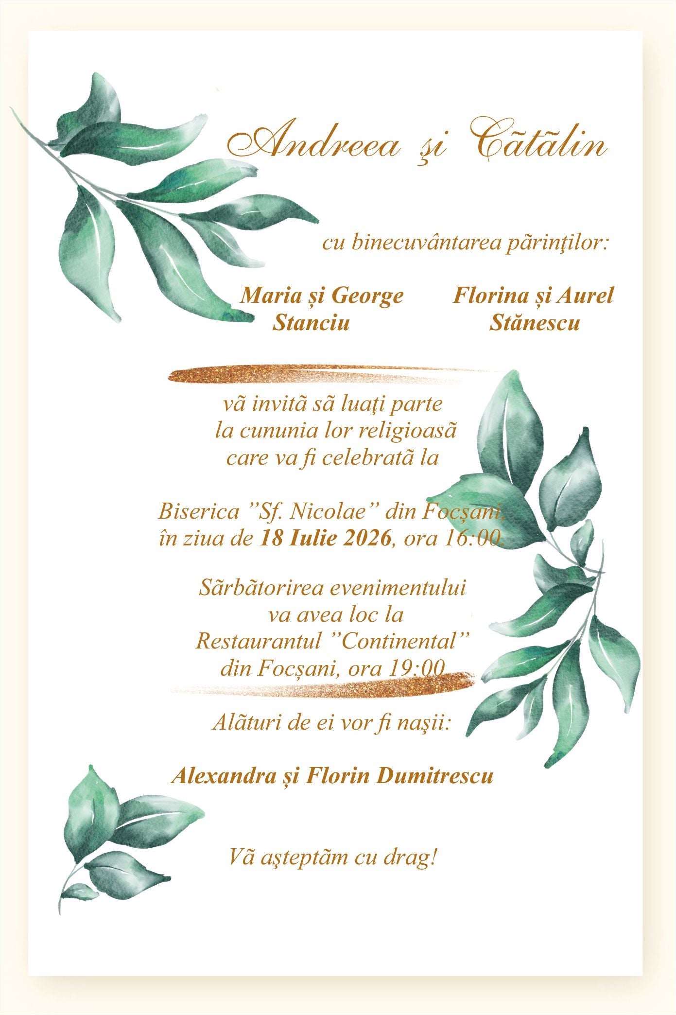 Invitatie NUNTA Digitala - cod 5022 - MirajulNuntii.ro