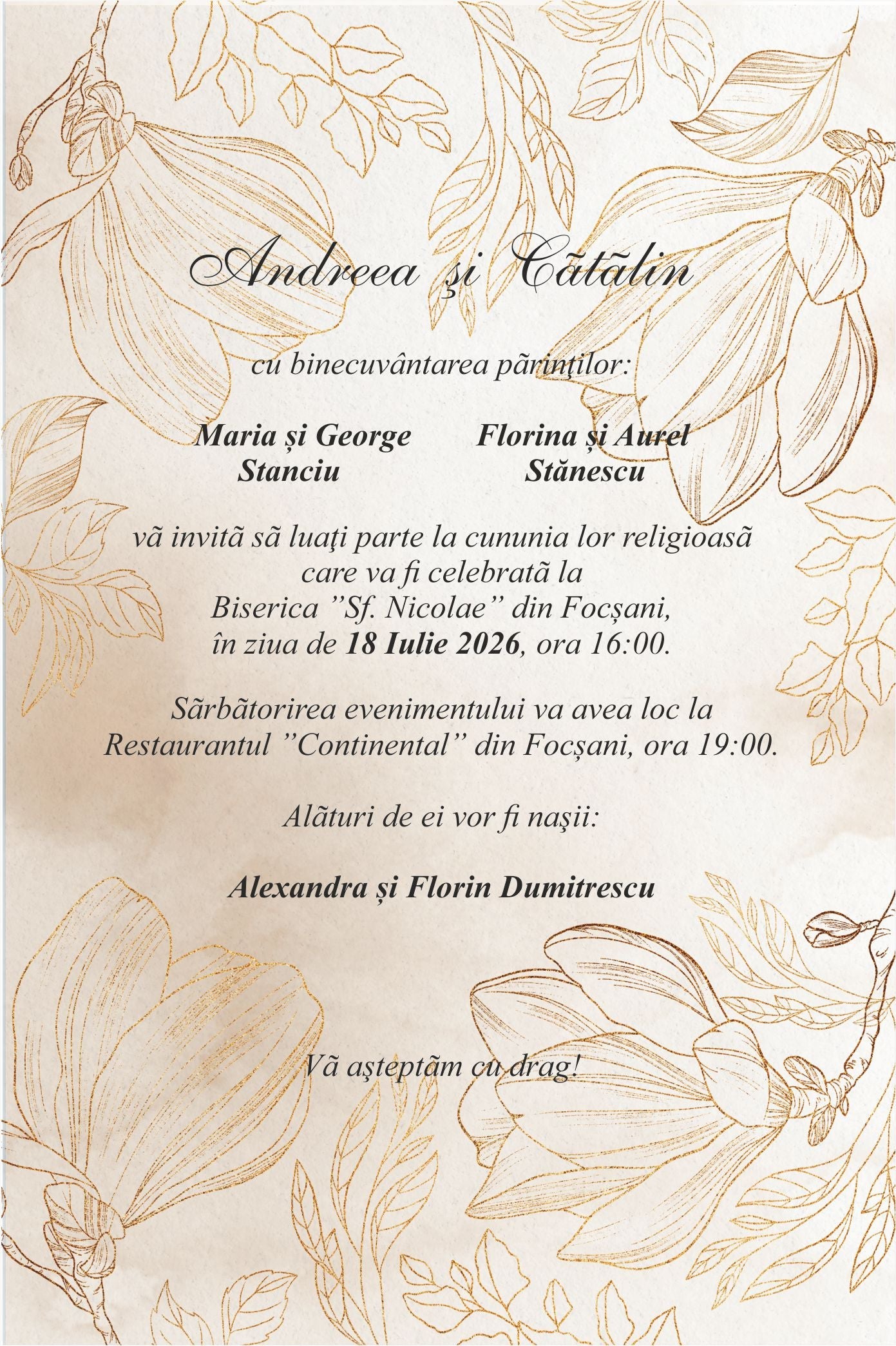 Invitatie NUNTA Digitala - cod 5023 - MirajulNuntii.ro