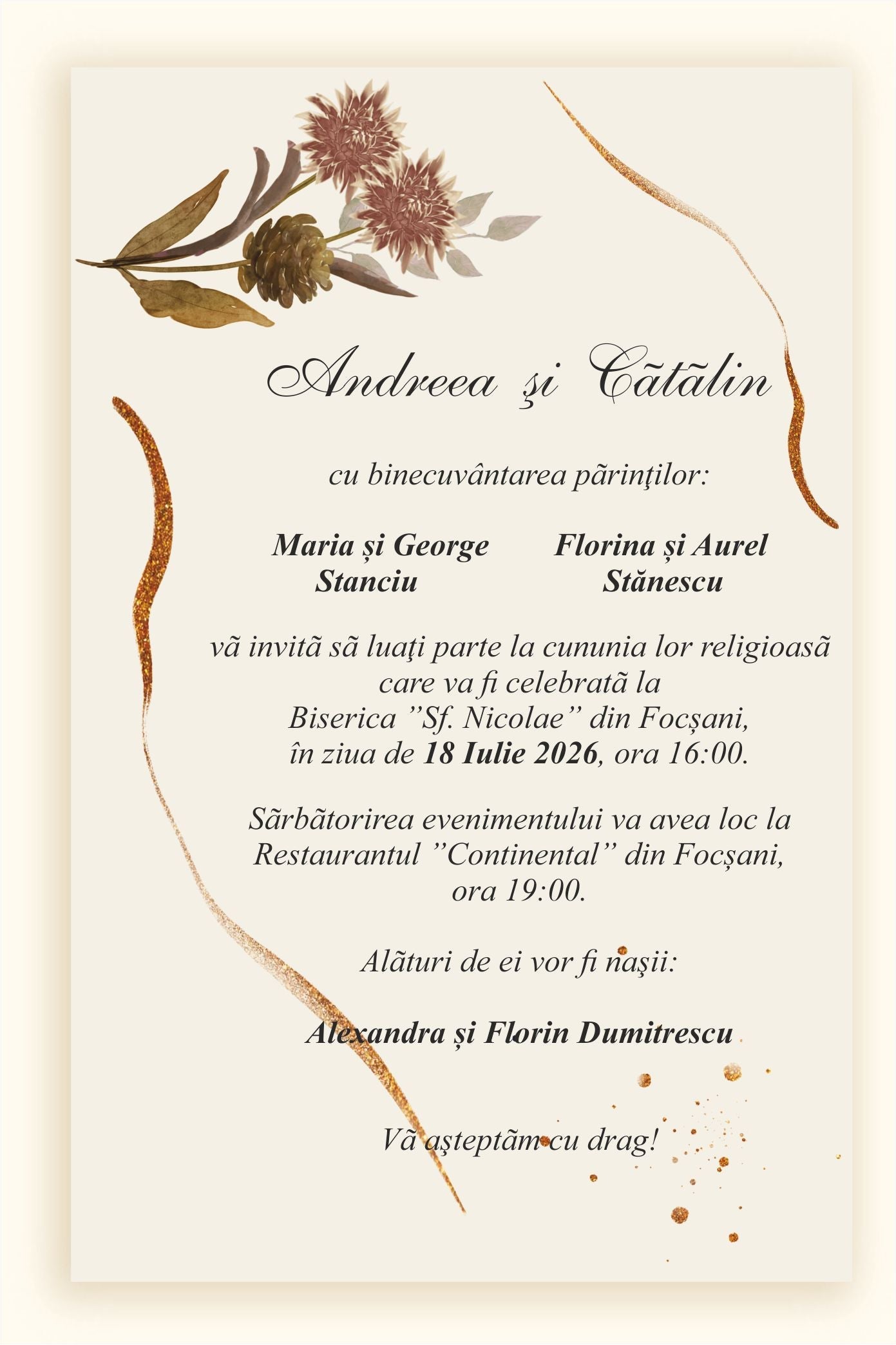 Invitatie NUNTA Digitala - cod 5026 - MirajulNuntii.ro