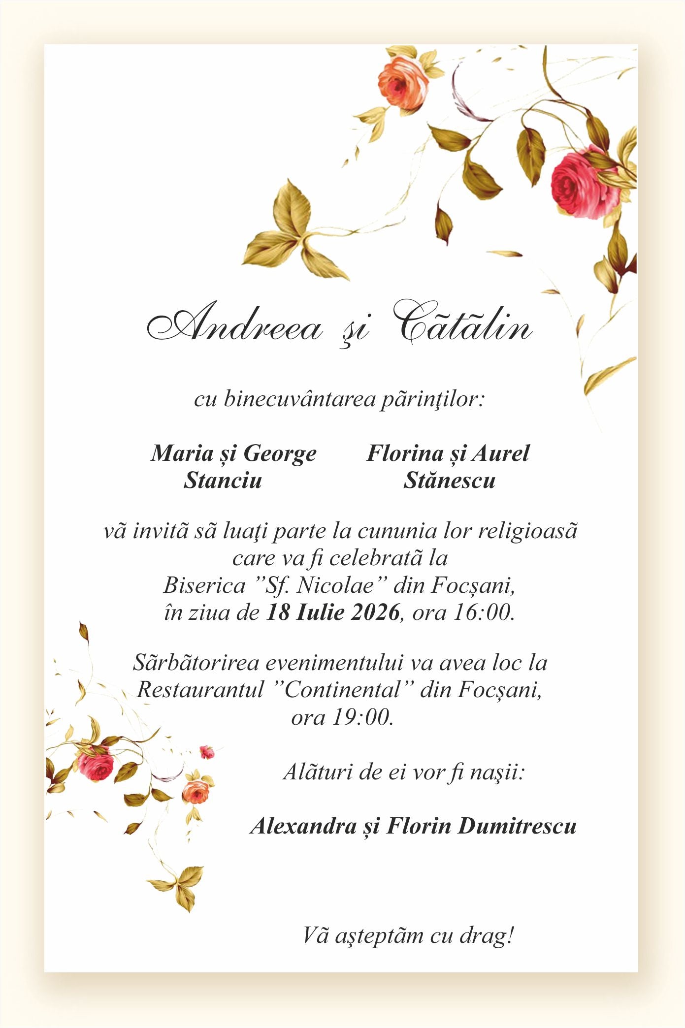 Invitatie NUNTA Digitala - cod 5027 - MirajulNuntii.ro